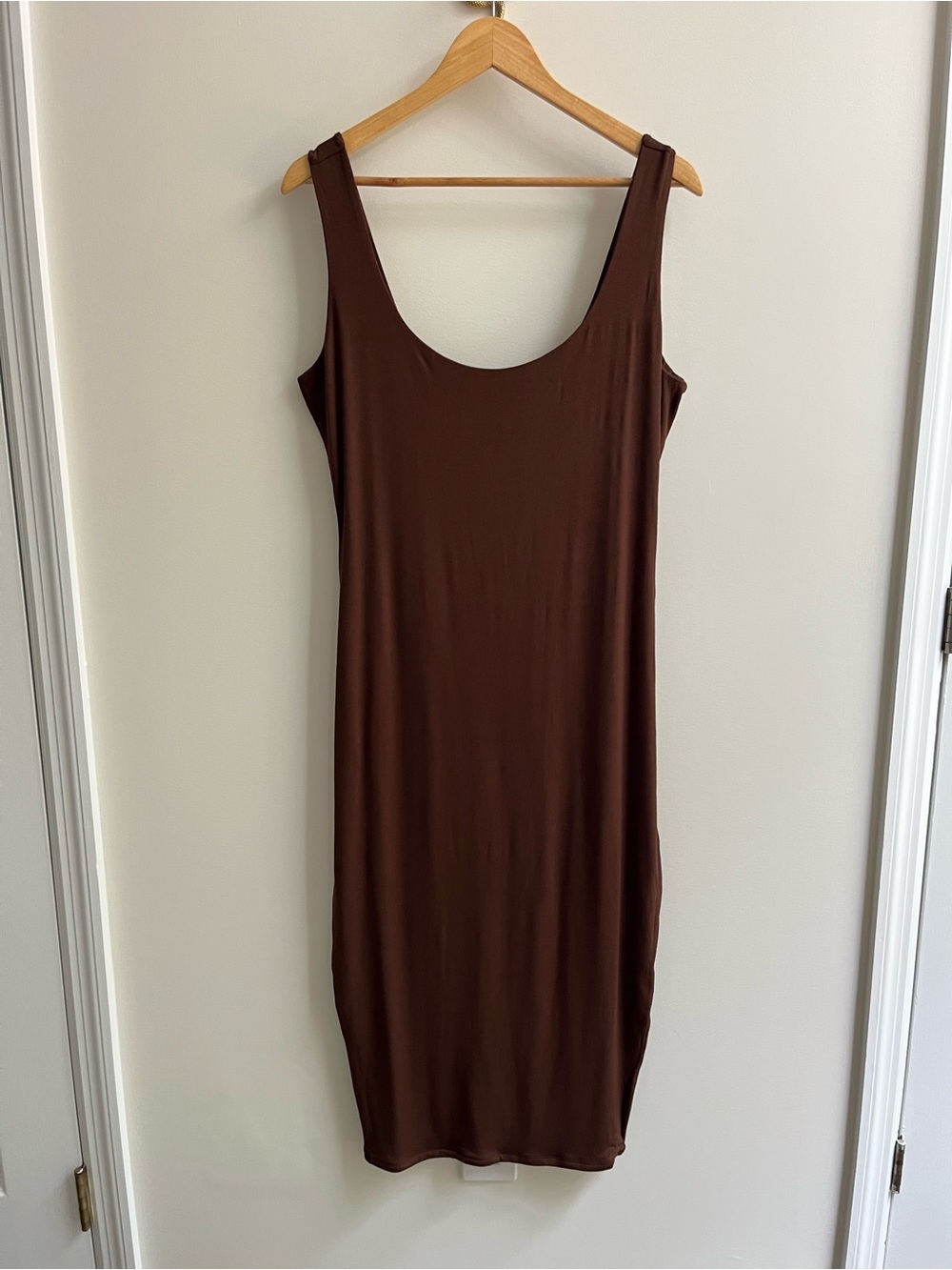NWOT Naked Wardrobe Plus Hourglass Midi Dress Chocolate Brown 2X